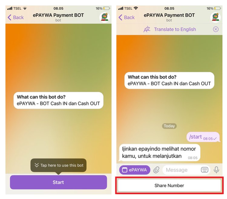 ePayindo - Withdraw memakai Aplikasi Telegram