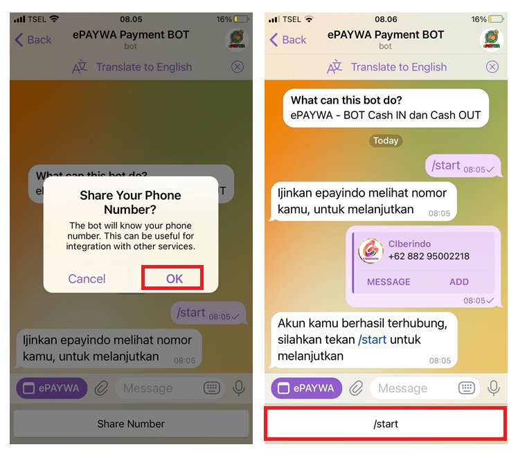 ePayindo - Withdraw memakai Aplikasi Telegram