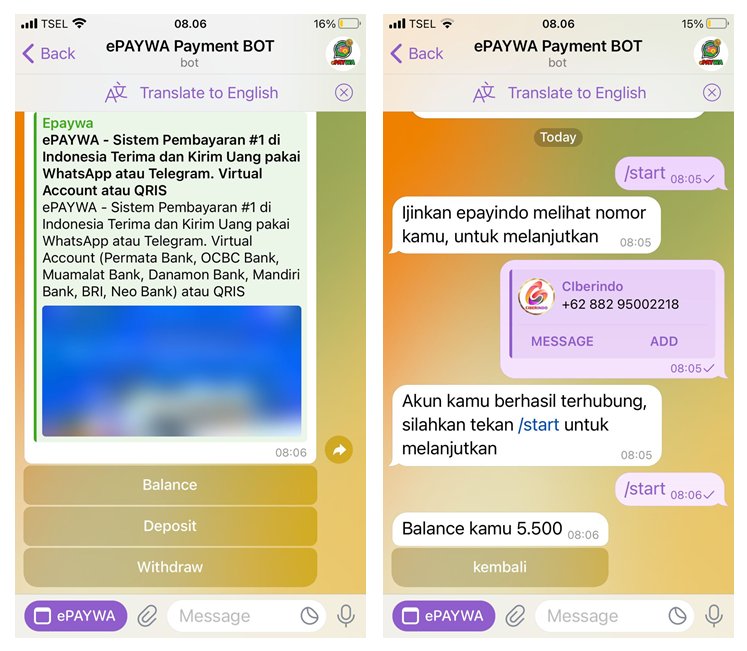 ePayindo - Withdraw memakai Aplikasi Telegram